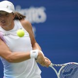 Iga Swiatek a perdu un seul jeu dans son 2e tour à New York KEYSTONE/AP/Julia Nikhinson